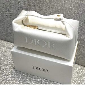 Dior White Cosmetic Bag